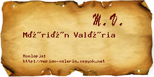 Márián Valéria névjegykártya